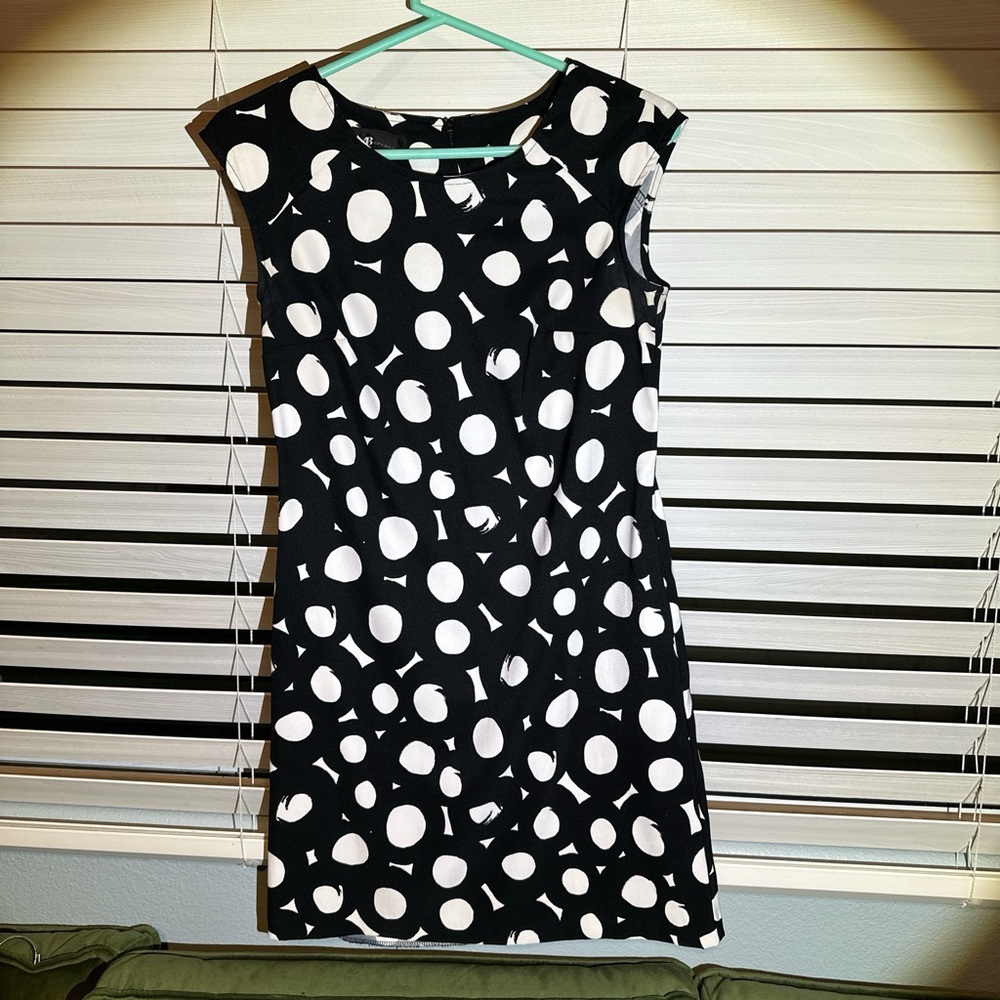 AB Studio Black and White Sheath Mini Dress